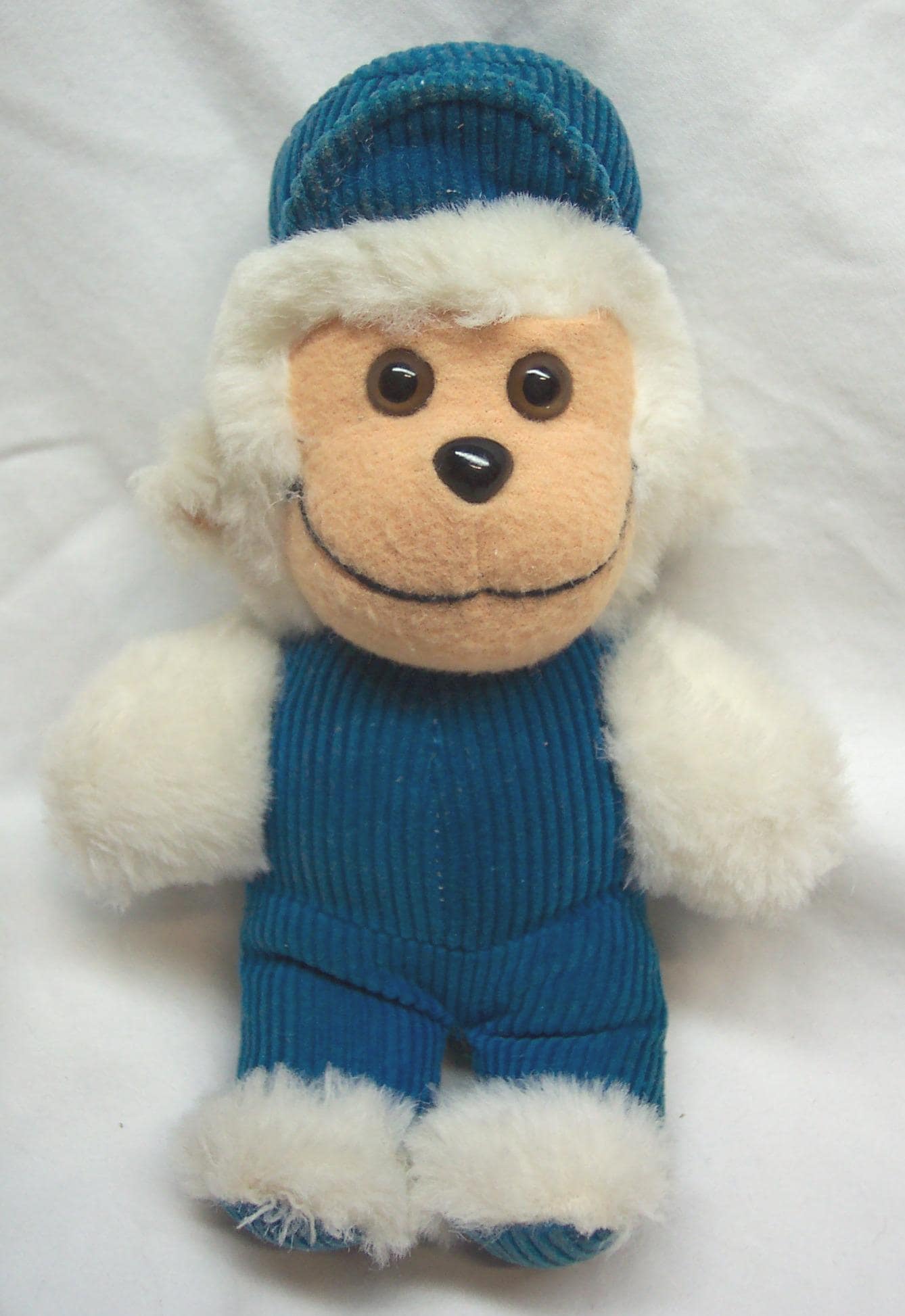 Vintage Namco WHITE MONKEY in Blue Corduroy Overalls 7