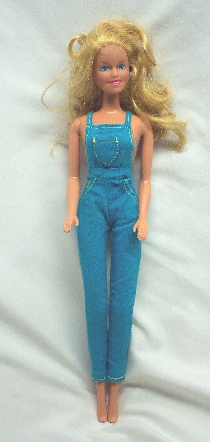 Vintage BARBIE In Blue Dress Doll Toy Mattel 1966 Body 1990 Head