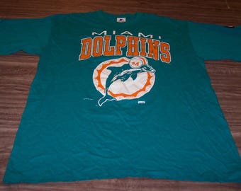 Vintage 1993 Throwback Starter MIAMI DOLPHINS Nfl Football T-shirt Mens Large