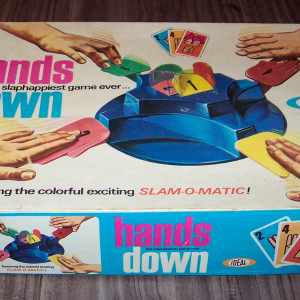 Vintage 1964 IDEAL HANDS DOWN Slapping Family Board Game Complete 1960's Slam-O-Matic