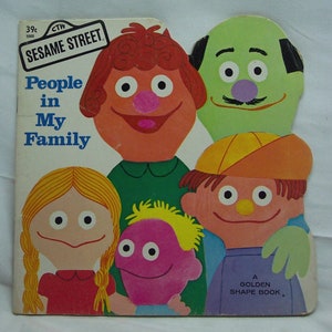 Vintage 1976 Jim Henson Muppets SESAME STREET People In My Family Golden Shape Book  by Jeffrey Moss Children's Book 1970's