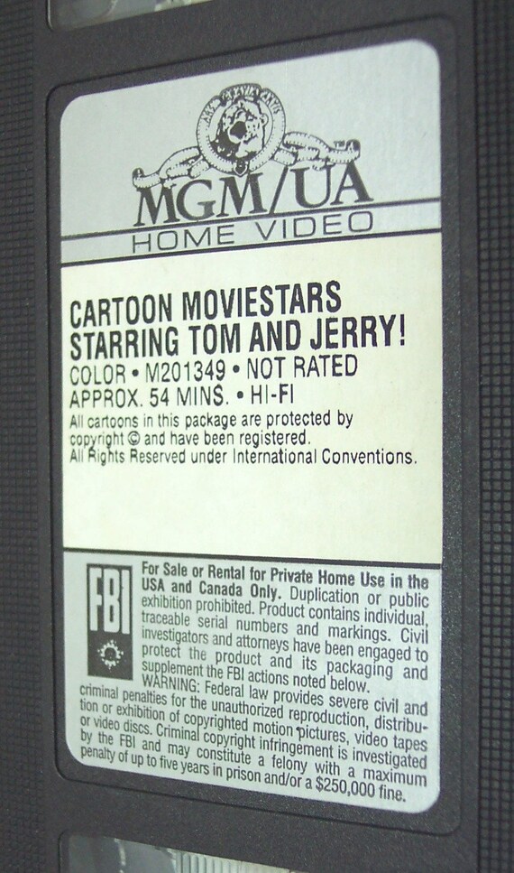 Rare Vintage 1988 BLOCKBUSTER TOM & JERRY Cartoon Moviestars