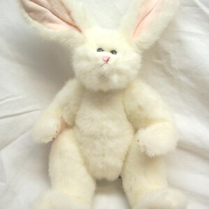 Conejo de peluche vintage de 14" de TY Attic Treasures, de color blanco, de 1993, con articulaciones, de Pascua de los años 90