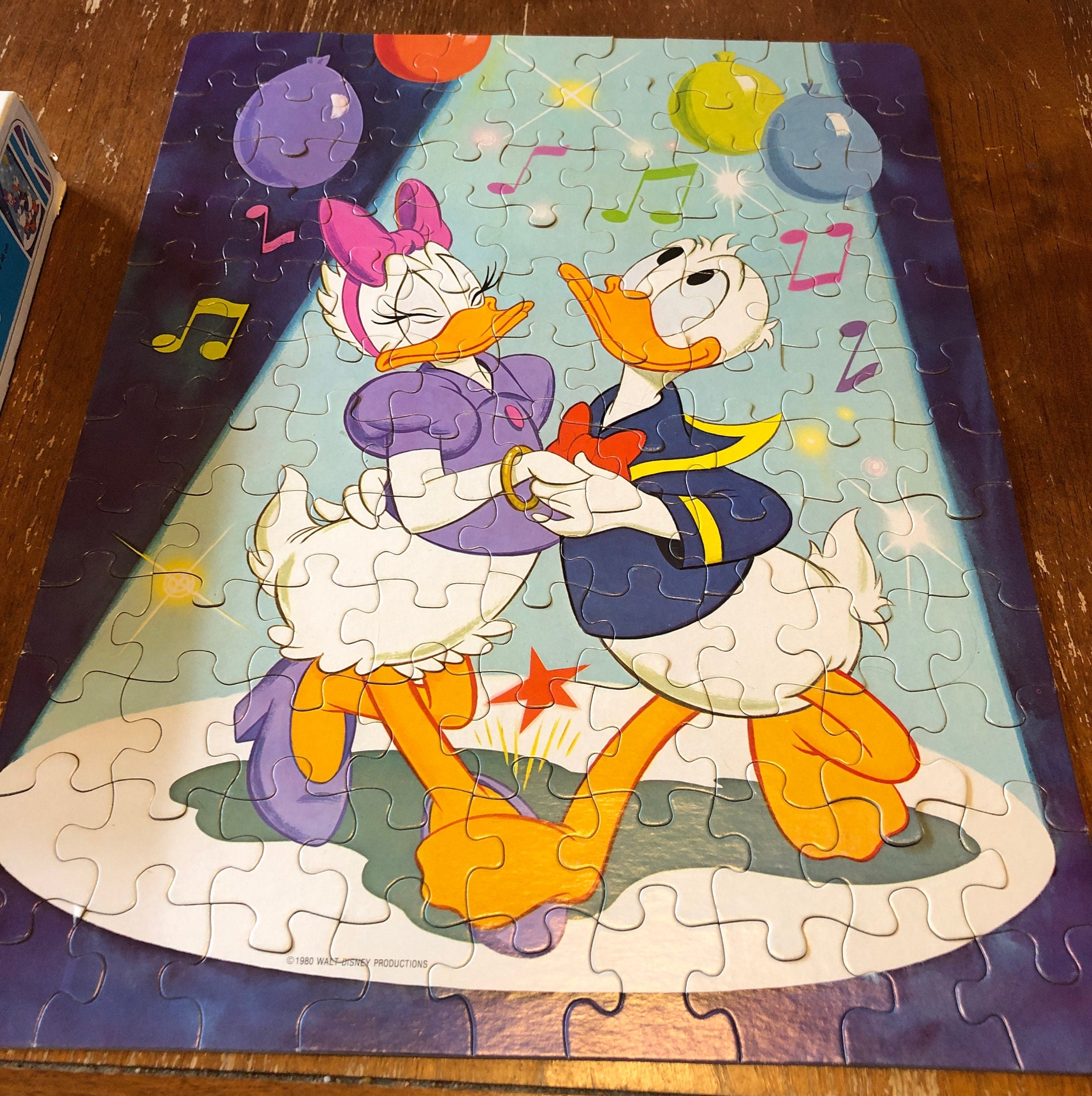 Vintage 1980 Walt Disney Donald Duck and Daisy Duck Dancing Jigsaw