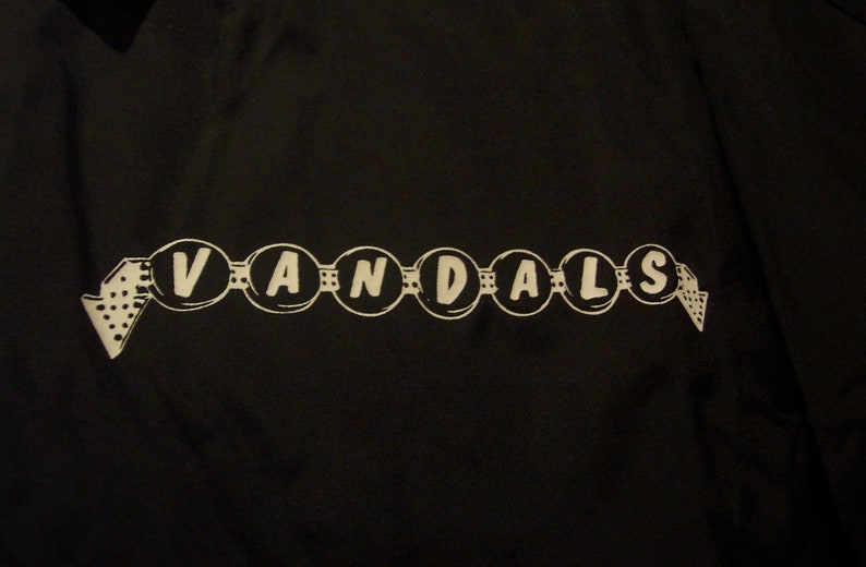 Vintage 1990's VANDALS Punk Band Button Down JACKET XL Mens Black New image 4