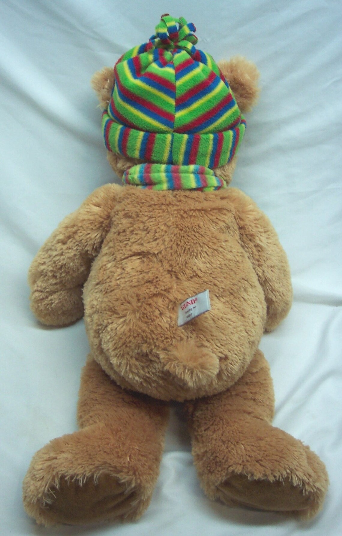 Vintage TOASTIE Brown TEDDY BEAR W/ Scarf and Hat 21" Plush Stuffed ...