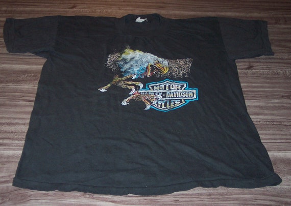 Vintage HARLEY-DAVIDISON Motorcycles Eagle T-shirt SMALL 1980's - Etsy