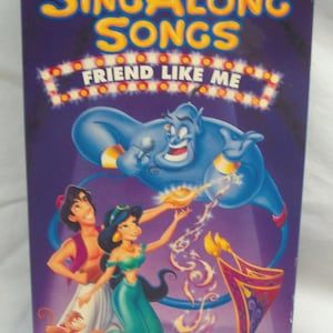 Stare piosenki Walta Disneya do wspólnego śpiewania ALADYN Tom 11 Przyjaciel jak ja Film wideo na VHS Lata 90. Animowany Simba Lata 90.