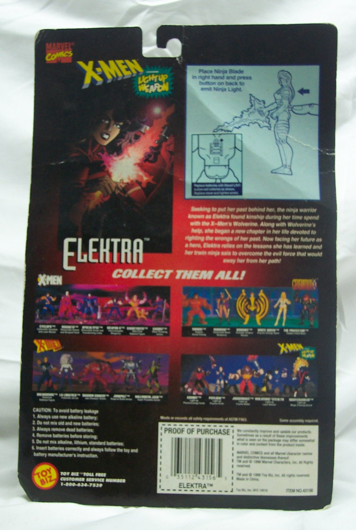 VINTAGE 1996 Xmen ELEKTRA Marvel Comics Action Figure Etsy