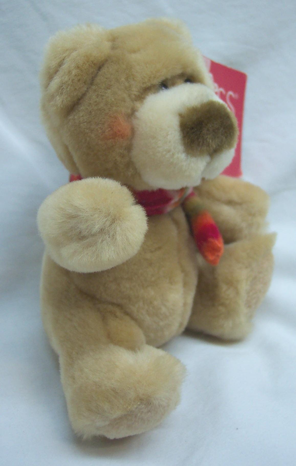 Vintage Russ Tan CUBLY Teddy Bear With Scarf 5" Plush Stuffed Animal ...