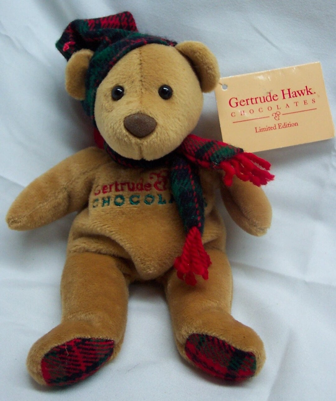 Vintage 2001 Mary Meyer Gertrude Hawk Chocolate HOLIDAY TEDDY BEAR 7