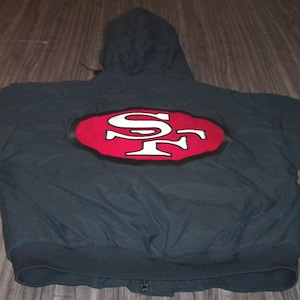 Vintage SAN FRANCISCO 49ERS NFL Football Chalk line Jacket 1980&#39;s Mens Large Chalkline