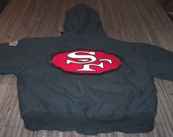 San Francisco 49ers Vintage 80s Starter Satin Bomber Jacket - Made