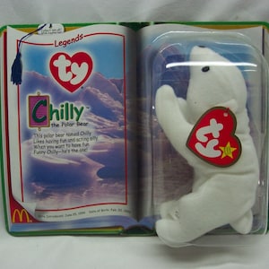 Vintage Errors TY Teenie Beanie Legends Trio CHILLY Polar Bear 5" Plush Stuffed Toy Babies New McDonald's 1999 1994