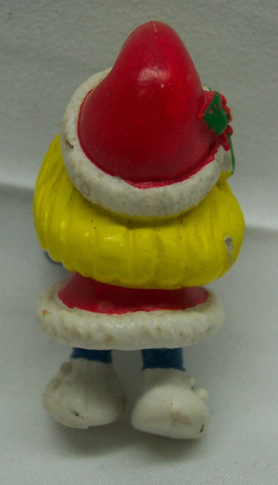 Vintage 1982 Schleich the Smurfs SMURFETTE CHRISTMAS PVC Toy