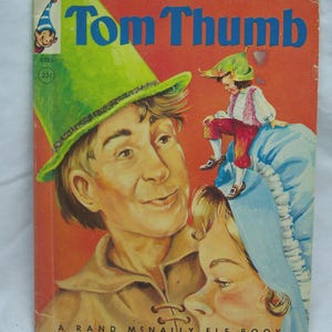 ANTIQUE 1959 Little Elephant Rand Mcnally Junior Elf Children&#39;s Hardcover BOOK 1950&#39;s Vintage