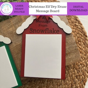 Christmas Elf Message Board SVG Digital File, Glowforge Laser Cut Elf Accessory or Elf Prop