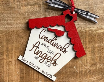 Personalized Cardinal Memorial Christmas Ornament 2023, Custom Holiday Ornament, Gift for Loss of Mother, Father, Grandmother, Grandfather