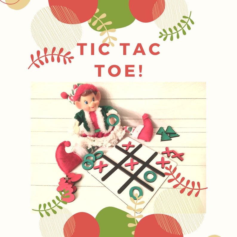 Elf Tic Tac Toe Board Game Elf Prop Elf Accessories DIY Etsy