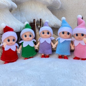 Christmas Elf Baby Toddler in Skirt Set, Girl Sister Elf, Elf Prop, Elf Accessory, Shelf Sitter, Stocking Stuffer, Gift for Girl or Boy image 4