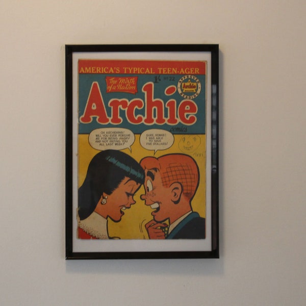 Comic Book  - Archie #22 - Framed Original Rare - Wall Art - Collectible - Retro -1950s