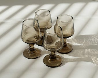 Vintage Libbey Glass Tawny Cordial Glasses - Set of Four (4)