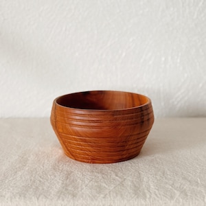 Vintage Handmade Cedar Turned Wood Bowl
