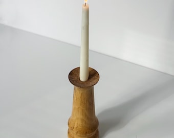 Vintage Handmade Wood Candle Holder