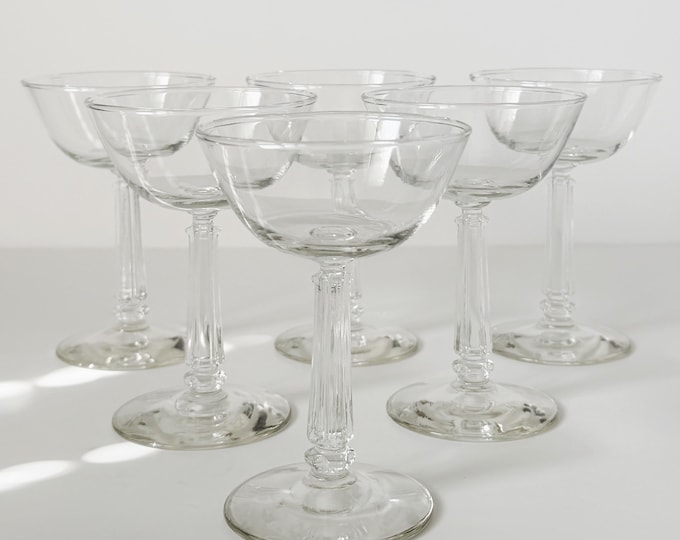 Vintage Libbey Glass Coupes - Set of Six (6)