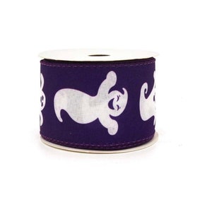 Ghost Ribbon, 2.5x10 yards, Halloween Ribbon, Bows, wreath attachments,