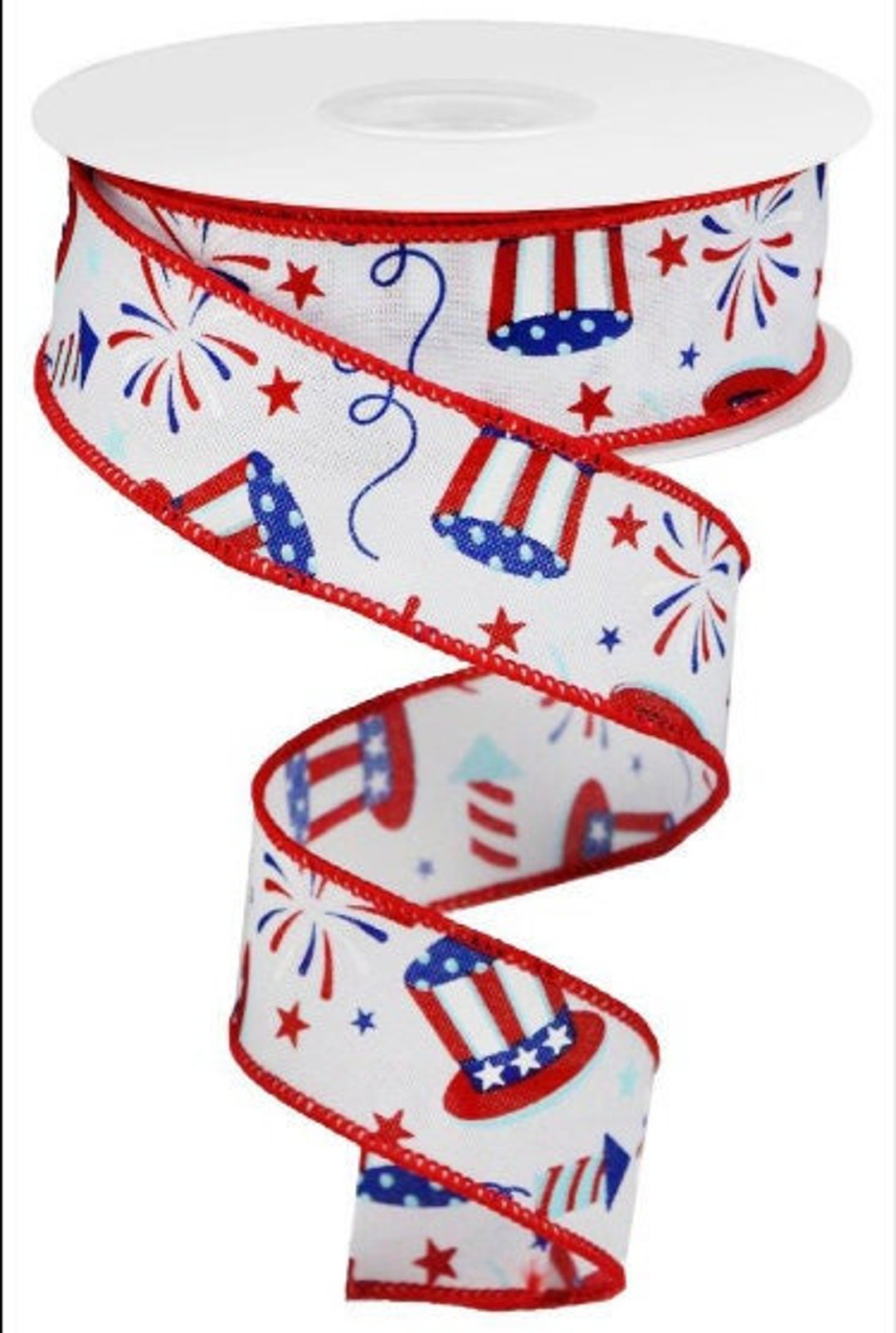 Patriotic Uncle Sam Wired Ribbon Fireworks USA independence - Etsy