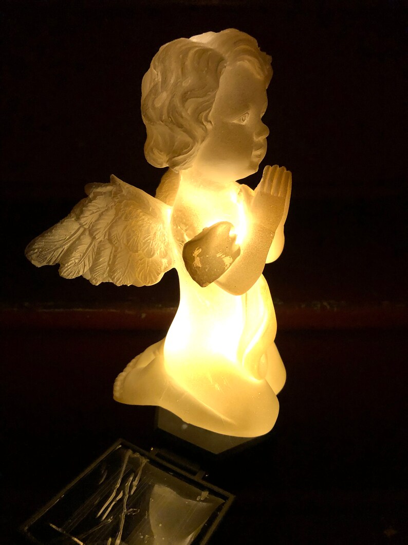 Solar Powered Garden Decor Cherub Angel Statue Yard Stake | Etsy