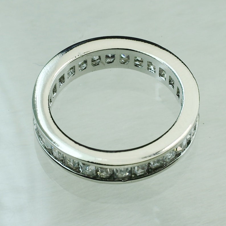 ID:R0910 Women Vintage Jewelry 18K White Gold GF Stunning Engagement Wedding Bridal Diamonique Eternity Band Ring