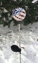 Solar American Flag Glass Ball Globe Color Changing LED Lights Garden Decor Stake Outdoor Yard Landscape Lawn Pathway Lamp, Great Gift 