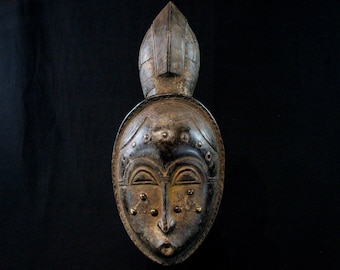 African Art Primitive Arts - Baoulé Baule Akan Dance or Festivity Mask - Arte African Baule Mask Maske - Afrikanische Kunst - 46 Cms ++