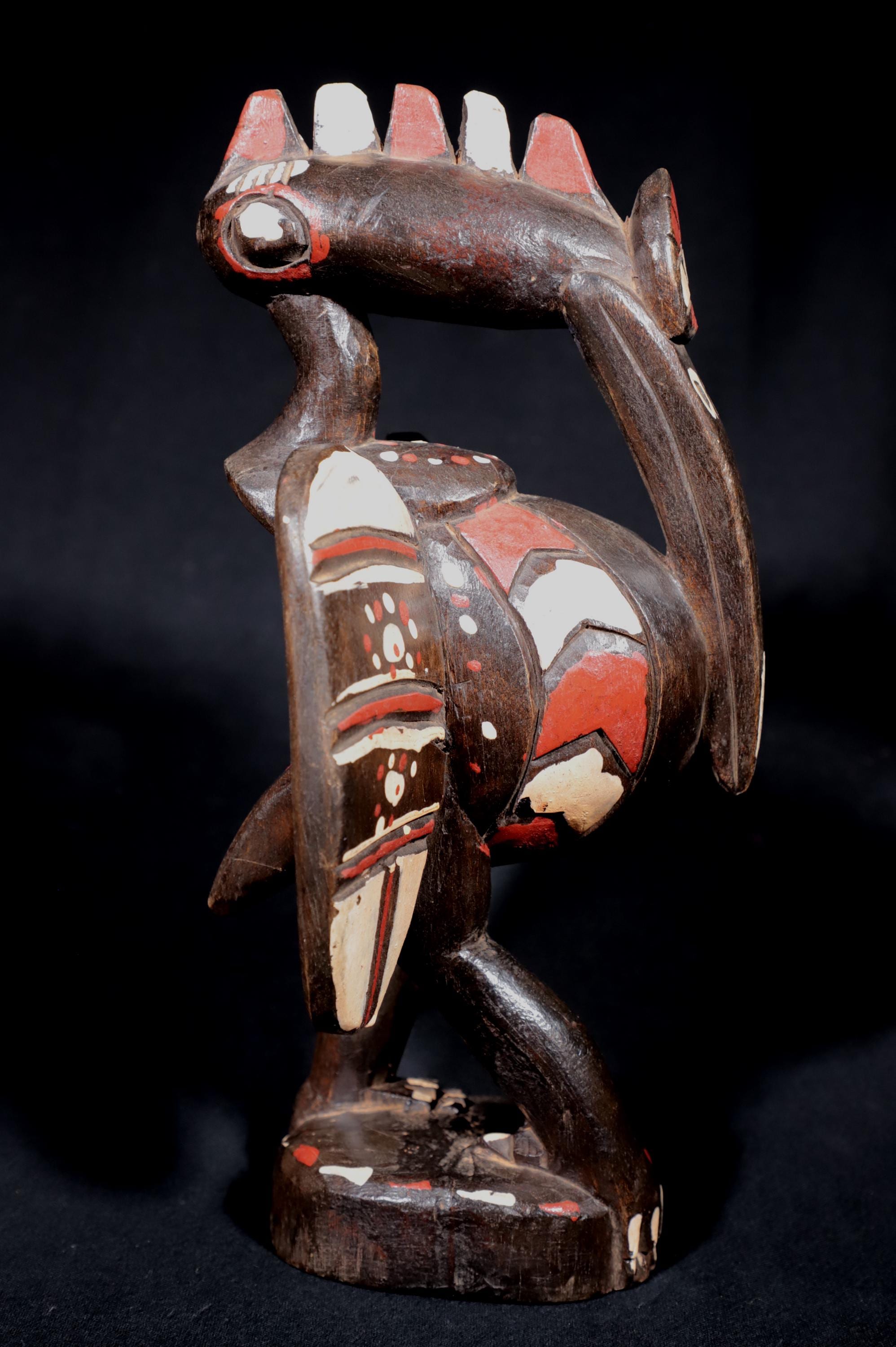 アフリカの部族芸術 - セヌフォサイチョウ鳥の木製像 - アフリカの鳥