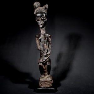 African Art African Art African Art - Maternity Baoulé Baule Akan on Base - Details Exceptional Sculpture - 46.5 Cms