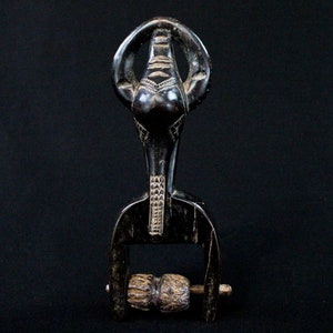 African Art, Tribal, Ethnic, Primitive - Gouro Elephant Pulley Stirrup - Vintage Object - 20 cm