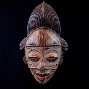 African Art Tribal Arts Primitives - Punu mask of the &quot;Okuyi&quot; type from Gabon - Arte Africano Africana African Mask Maske Mascara - 35 Cms