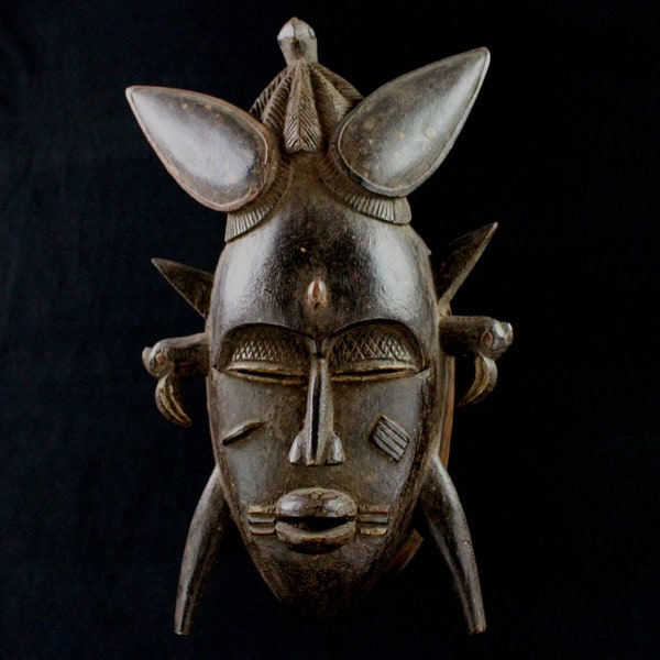 African Art Arts First Tribal - Old Carrying Mask Djimini Ligbi - Ivory Coast - African Mask Maske Afrikanische Kunst - 31 Cms