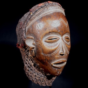 African Art Tribal Ethnographic Ethnic Deco Ethno African Mask Africano Afrikanishe Kunst - Superb Chokwe Mwana Pwo Mask - 21 Cms