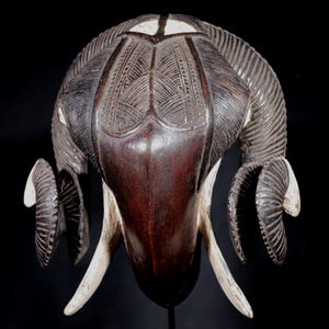 African Art Tribal Arts - Baule Ram Mask - Africa Ram Mask - African Art African Art - 29 Cms +++++