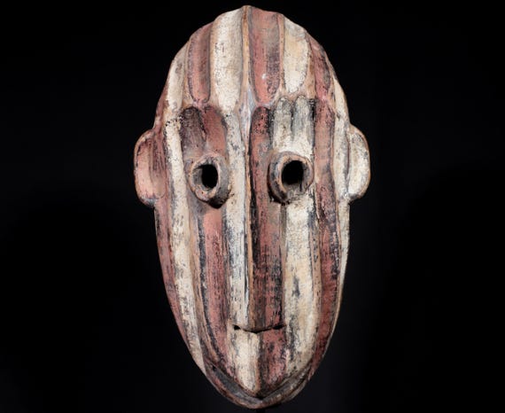 African Tribal Art - African Mask - Classical African Mask - Rare Kela Mask - Ex DRC - 28 cm