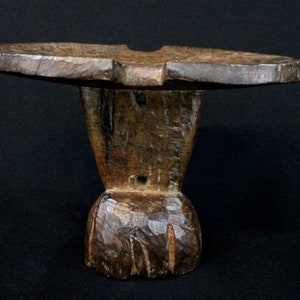 African Tribal Art - African Art Africana Afrikanische Kunst - Old Banio Neck Rest - Omo Valley - Ethiopia - 21 Cms +++