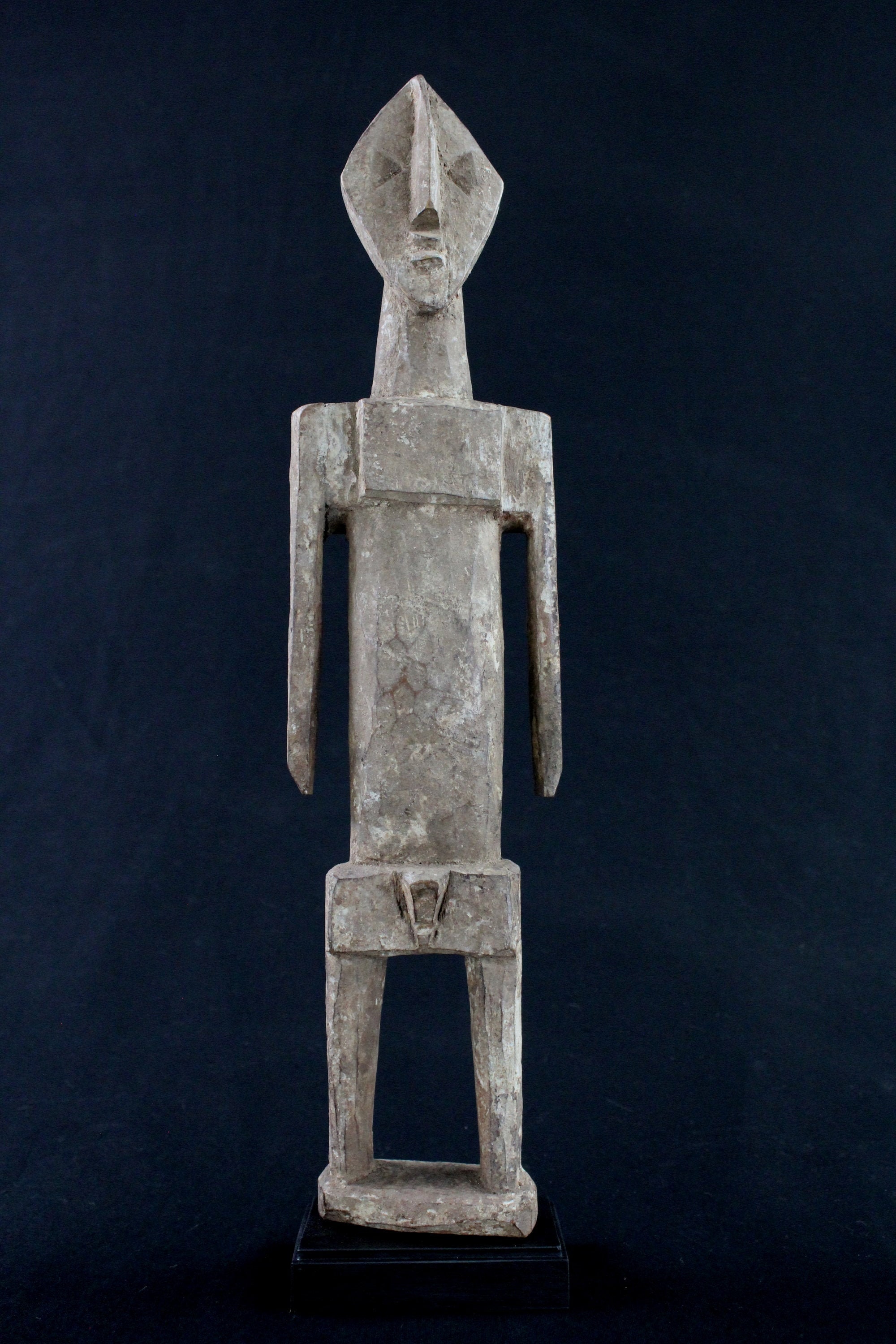African Art Afrikanische Kunst Arte Africana Africa African Tribal Wooden Fetish - Fetish Adan Ada Aklama on Base - Ghana Togo - 41 Cms