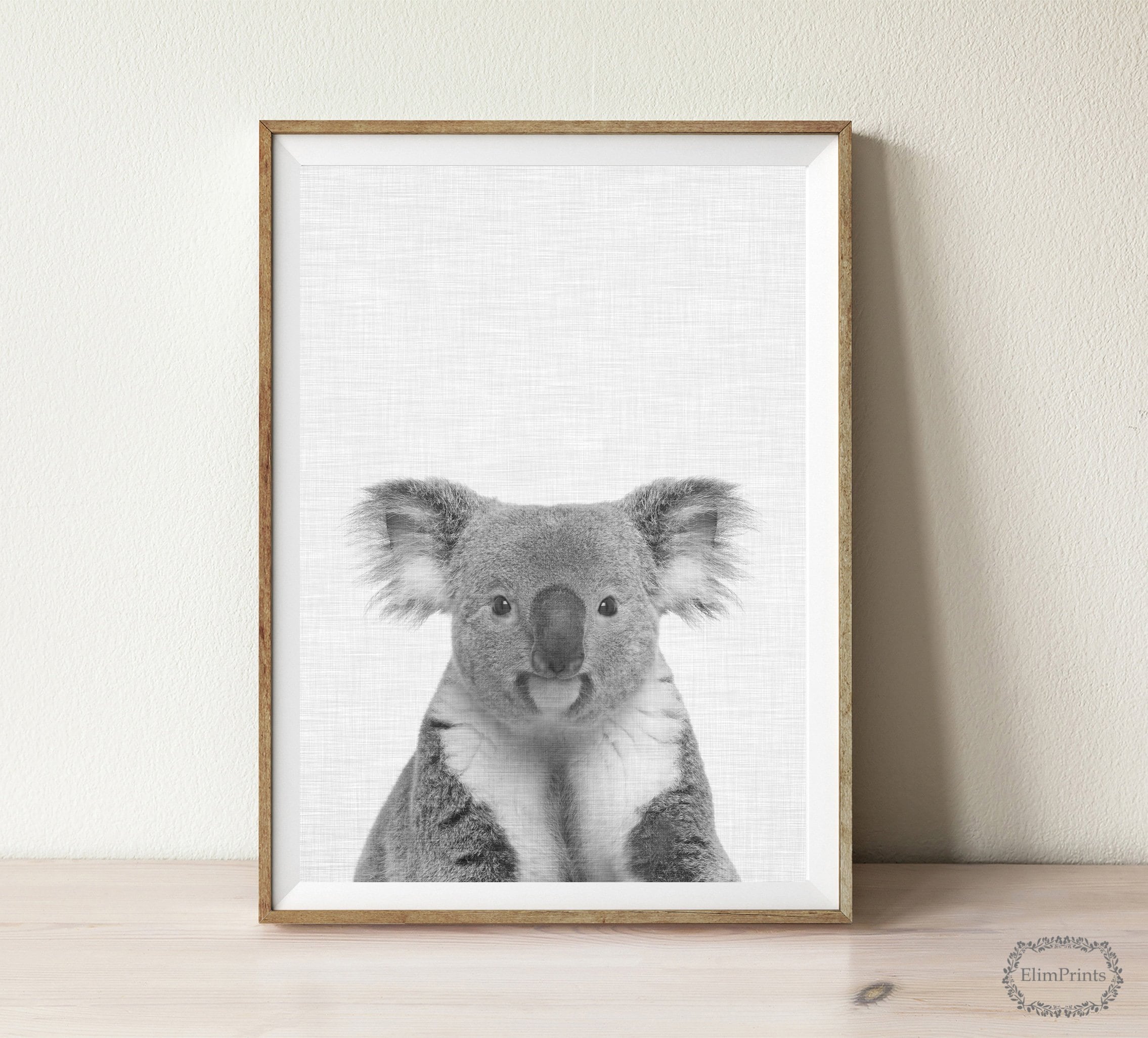 Black and White Koala Printsnursery Wall Art Koala Poster Etsy