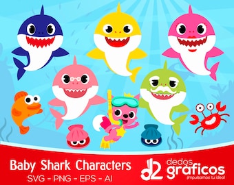 Baby shark svg | Etsy
