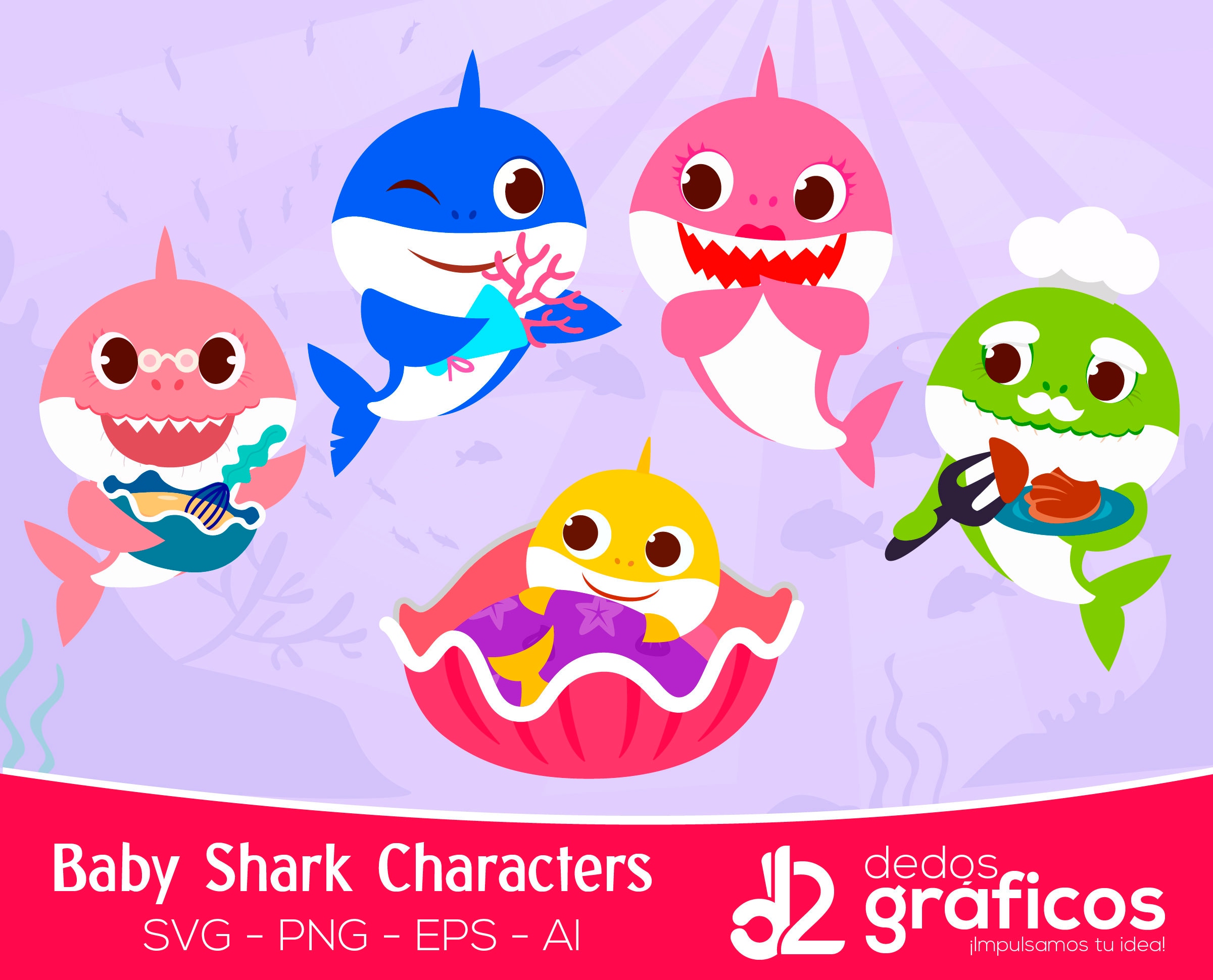 Free Free 336 Baby Shark Characters Svg SVG PNG EPS DXF File