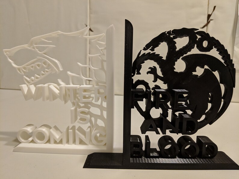 Game of Thrones Stark and Targaryen Bookends Etsy