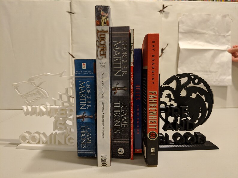 Game of Thrones Stark and Targaryen Bookends Etsy
